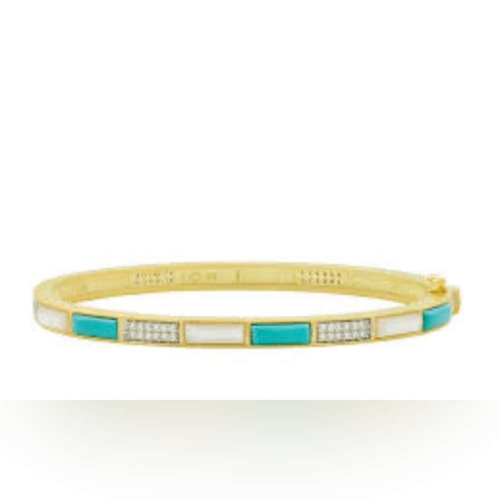 FR turquoise oval hinge bracelet